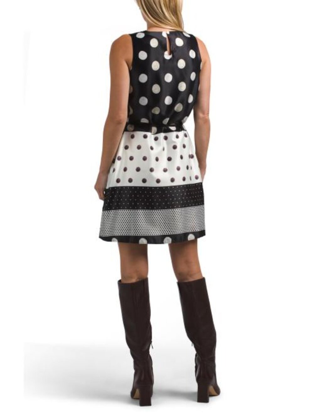 WHITE CLOSET Sleeveless Polka Dot Short Mini Dress - Picture 2 of 4